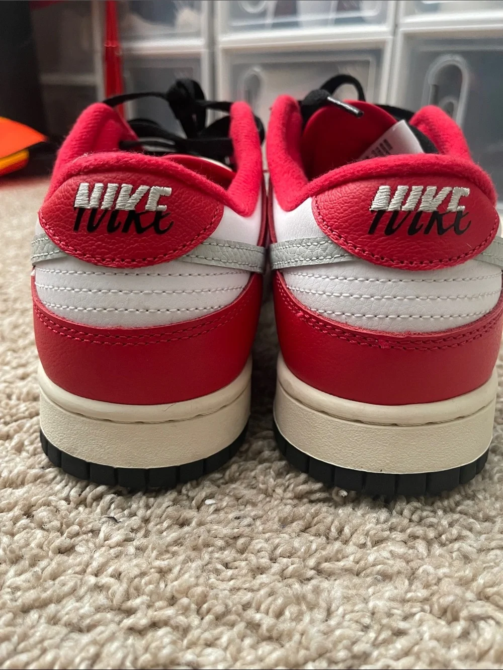 Nike Low-Top Sneakers in Red White and Black